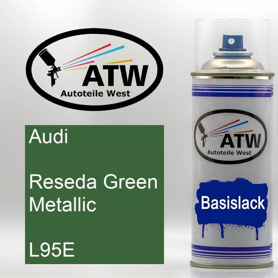 Audi, Reseda Green Metallic, L95E: 400ml Sprühdose, von ATW Autoteile West.